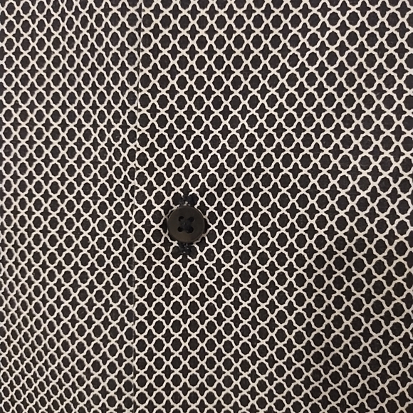 H&M Men's Geographic Button Down Dress Shirt Blue and White Size Small - Picture 4 of 8